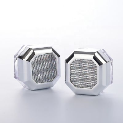 qualité  Other Empty Luxury Cosmetic Plastic Octangle Powder Jar With Strainer Loose Powder Compact Case usine