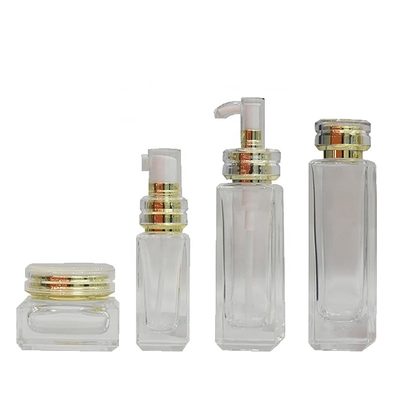 Cosmetic Gold Cosmetic Jars 50G 40ML 100ML 120ML Refillable Jar Glass For Cosmetic Packaging Frosted Glass Bottle